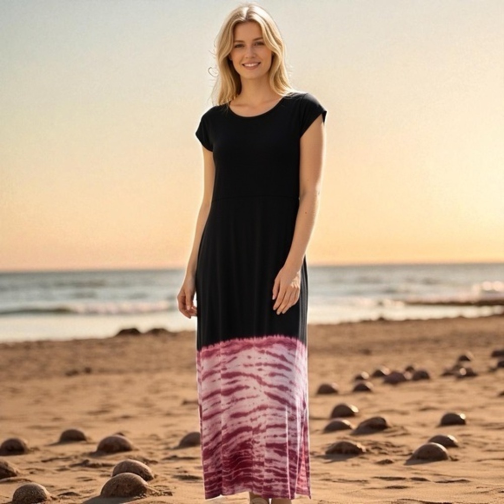 Pink Lotus Tie Dyed Maxi Dress Size Large